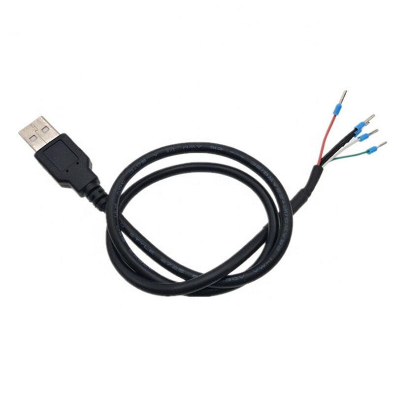2854-30AWG Shielded USB Male Cable Pigtail 0.3M USB Jack 4 wires Power Pigtail Cable Cord DIY