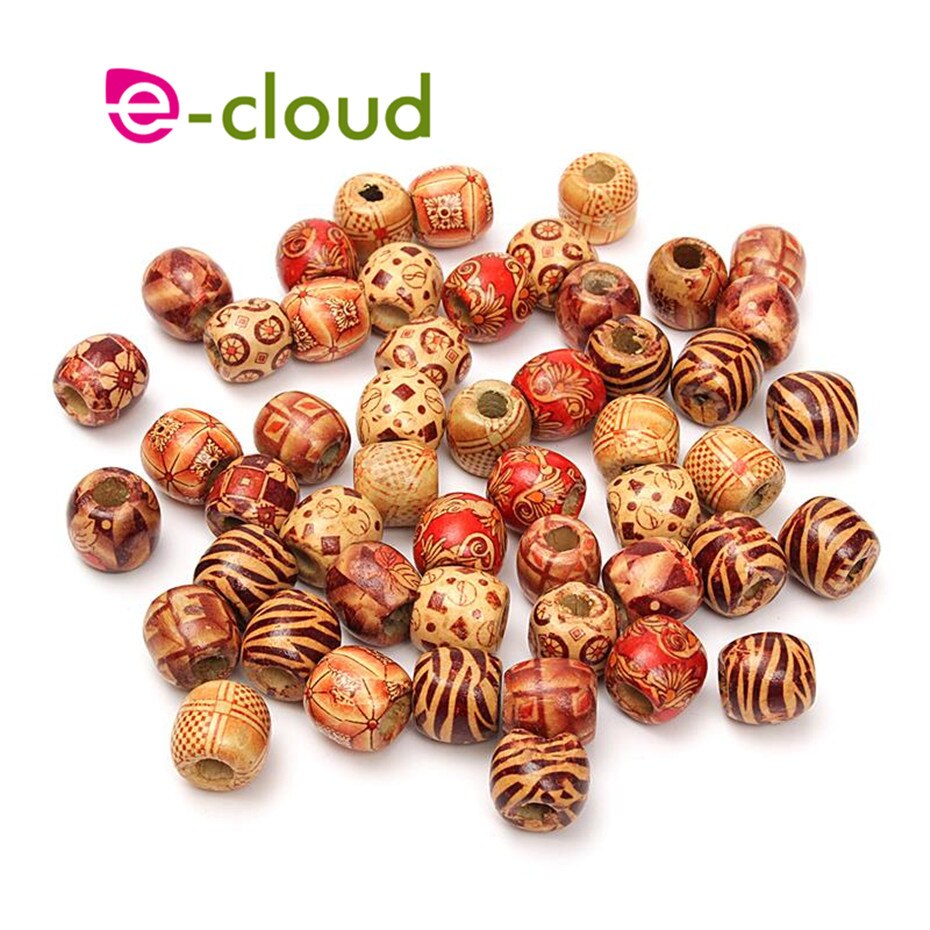 100Pcs Dreadlock Kraal Houten Haar Kralen Vlechten Grote Gat Dreadlock Kraal Ring Buizen Voor Vlechten Haarverlenging Accessorie