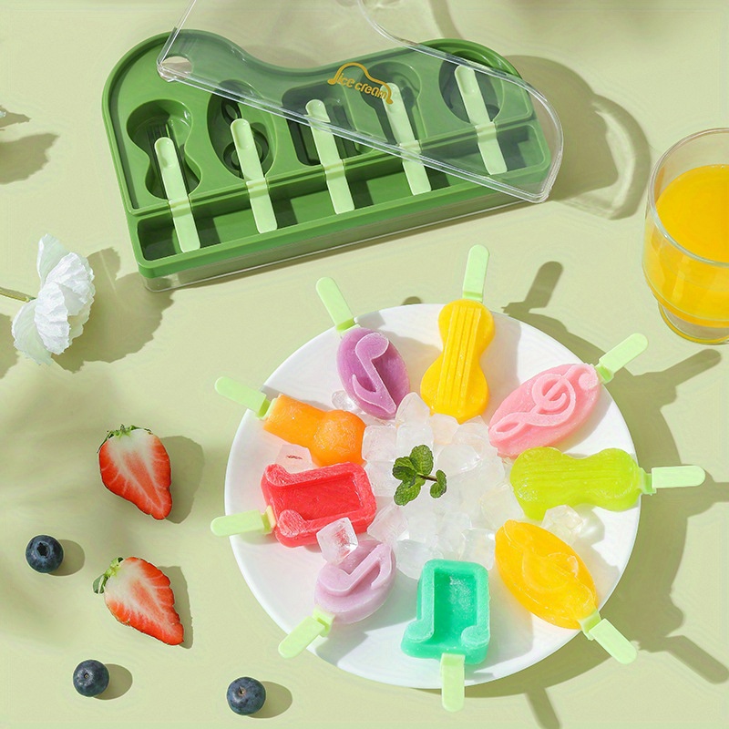 1Pc Piano-Shaped Ice Cream Mold - Diy Homemade Sorbet & Treats, Easy-Release Plastic Popsicle Maker For Parties And Use