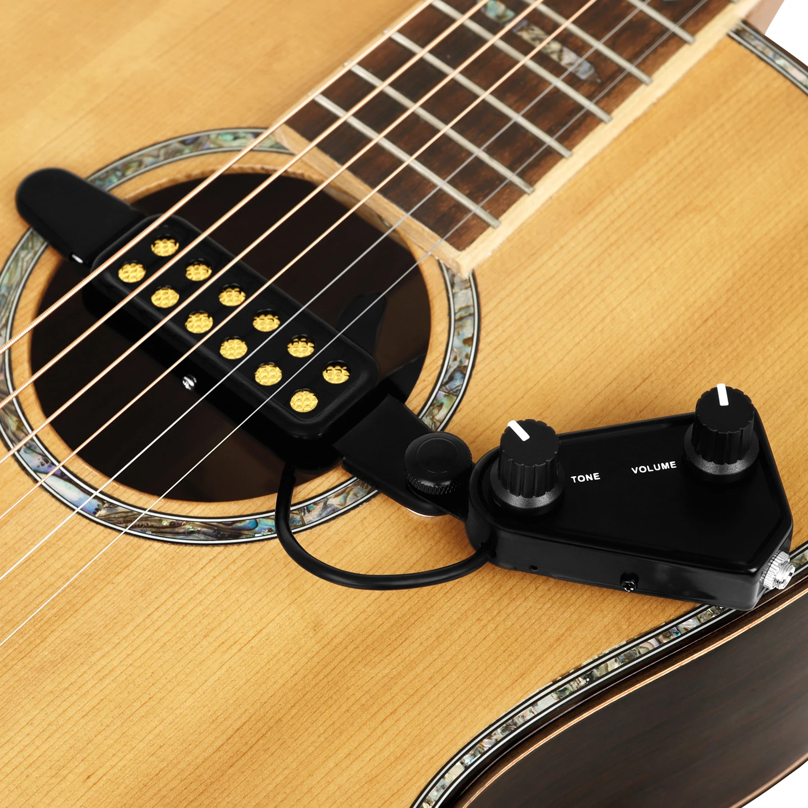 Gitarren-Tonabnehmer, Schallloch-Tonabnehmer für Akustikgitarre, magnetischer Wandler mit Audiokabel, Teile und Zubehör für Gitarreninstrumente