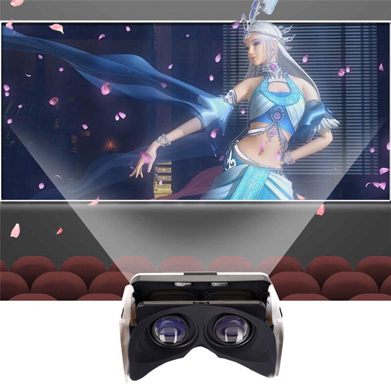 Opvouwbare vr-bril, draagbare 3d virtual reality vr slimme digitale brillen voor 3d vr-filmspellen (4.7-6 inch telefoons