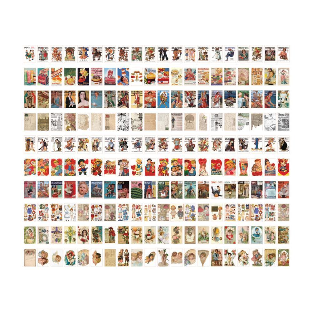 200 sheets/pack Paper Retro Material Card Letter Paper Sticker Stationery Note Page Journal Material DIY Deco Write Base St O2Z5: angel