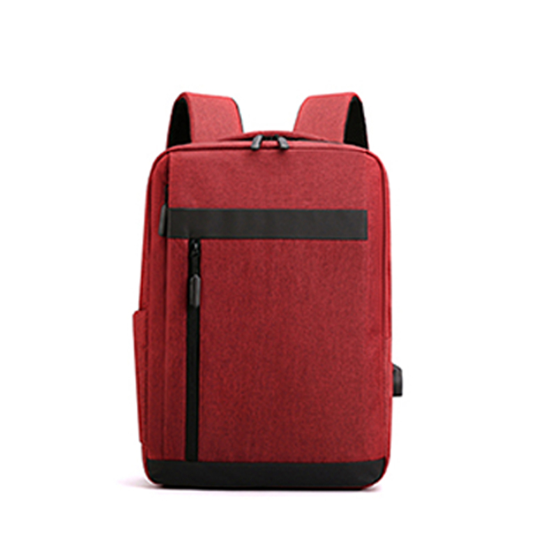Men's USB Rechargeable Large capacity bale Leisure Travel Multifunctional Backpack Waterproof Men's Business Laptop Classic bags: Red