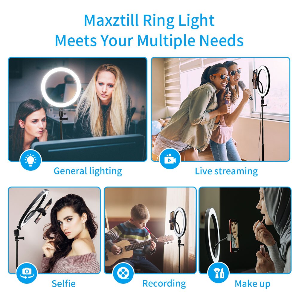 6/10 "Licht Ring Met Statief Fotografie Studio Verlichting Cirkelvormige Lamp Led Usb Professio Video Led Selfie Ring Light Stand