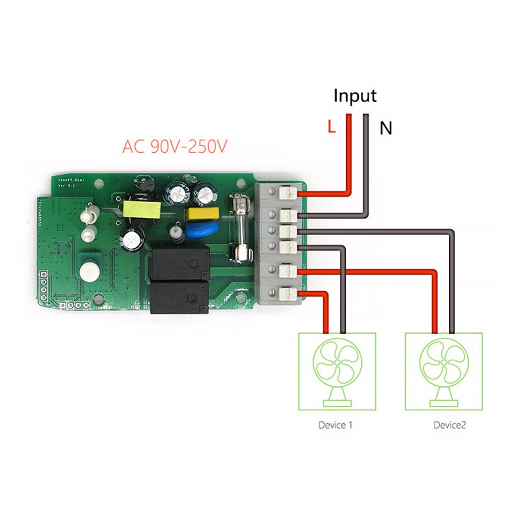 Sonoff Dual 2CH Wifi Schakelaar APP Controle 2 Kanaals Relais Module Smart Home Automation 16A Werken Met Alexa