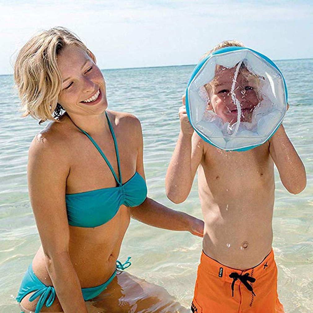 Inflatable Small Bucket Children Inflatable Small Ice Bucket Folding Portable Transparent Hard Bottom Portable Bucket