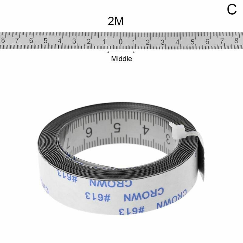 Stainless Steel Miter Track Tape Measure Self Adhesive Metric Scale Ruler CLH@8: C 2M