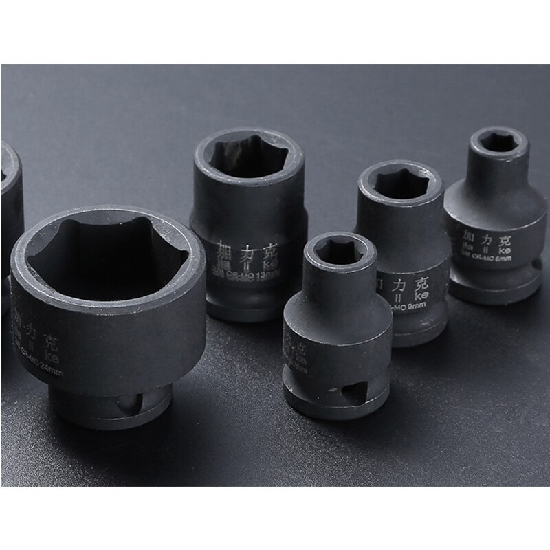 3/8" Short Impact Socket Adopter Air Sockets 6 Point 6-24MM Air Pneumatic Socket Wrench Head for Electric Impact Air Pneumatic