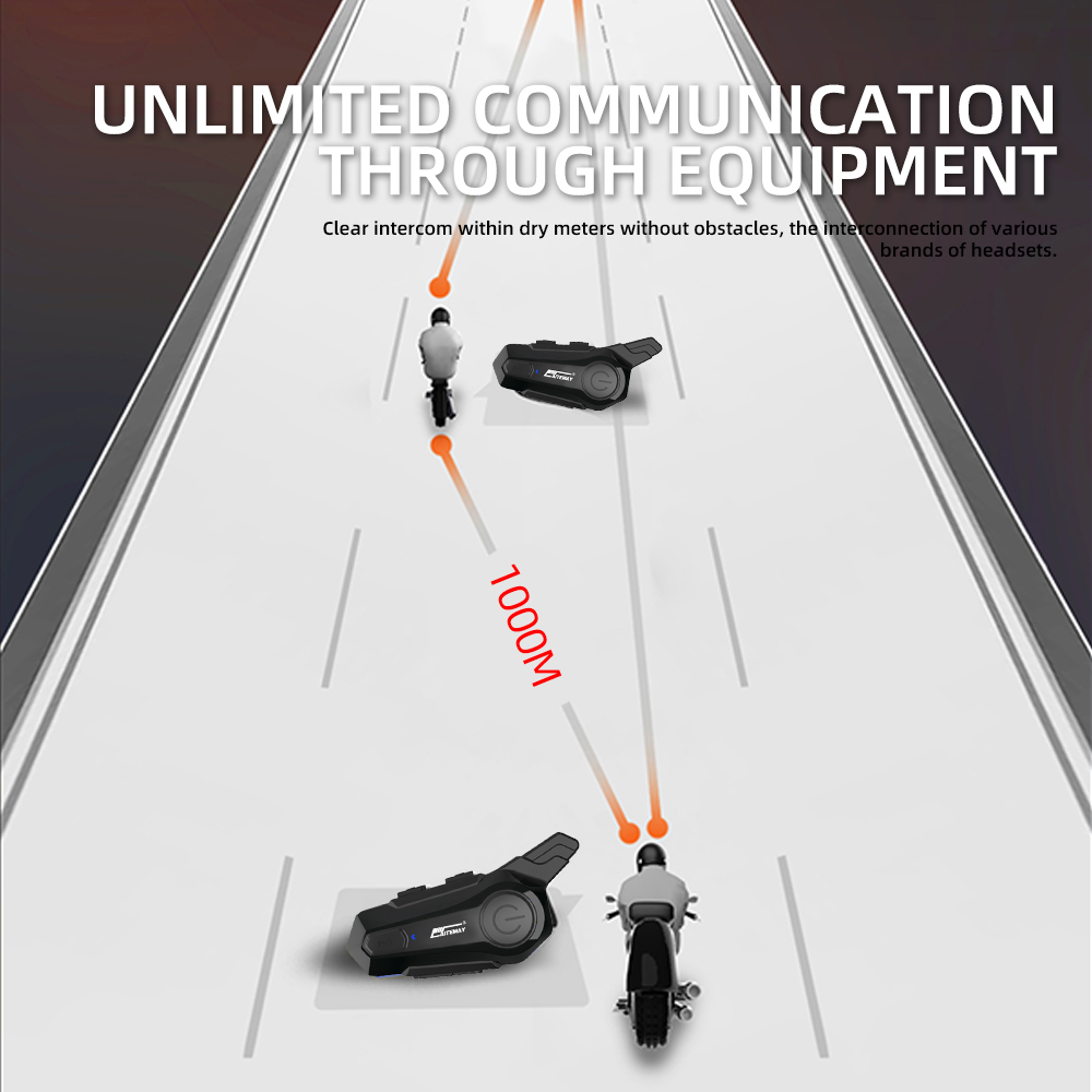 X1 Plus Motor casco intercomunicador Bluetooth 5,0 motocicleta auriculares inalámbricos 1000m interfono altavoz manos libres walkie casco talkie