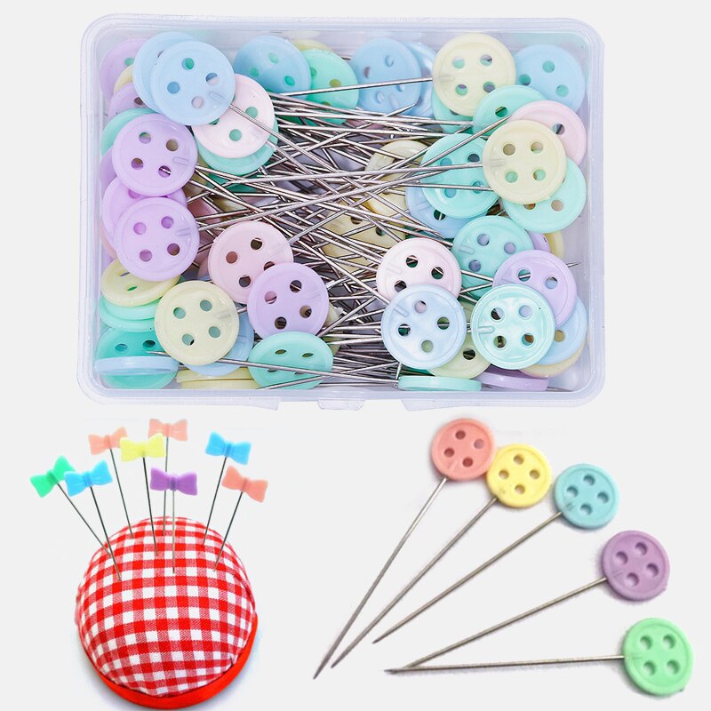 100Pcs Dressmaking Pins Embroidery Patchwork Pins Accessories Tools Sewing Needle DIY Sewing Accessories Stainless Steel Needles