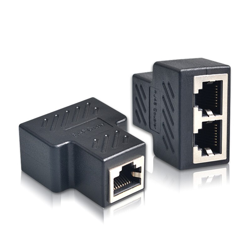 Year 1 To 2 Ways LAN Ethernet Network Cable RJ45 Female Splitter Connector Adapter Splitter Extender Plug Adapter Connector