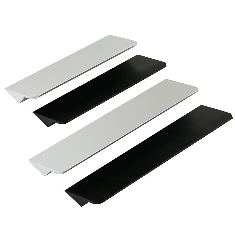 Aluminum Alloy Decorative Furniture Cabinet Hardware Handle Modern Simple Cabinet Closet Push Pull Black Silver Door Handles