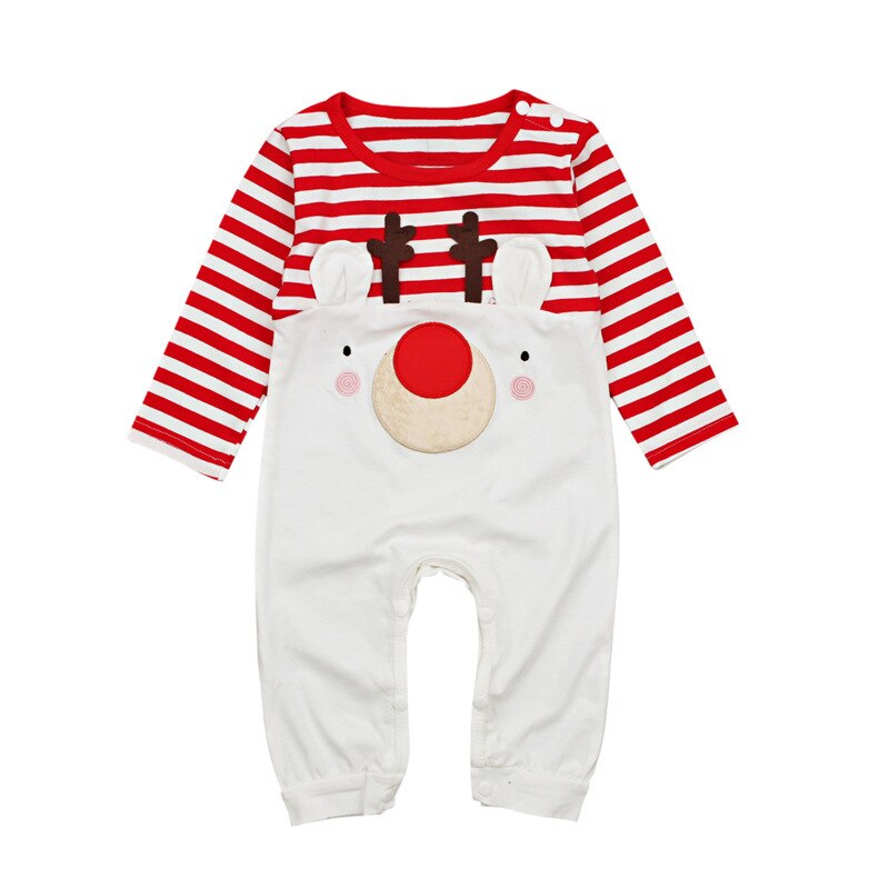 Autumn Winter Baby Romper Santa Claus Boy Girls Baby Clothes Rompers Long Sleeves Stripe Christmas Infant Jumpsuit DS19