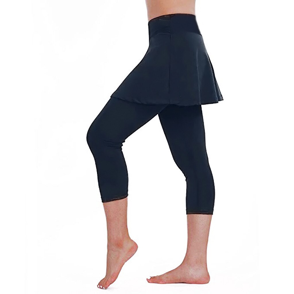 Frauen lässig Felsen Gamaschen Fitness Aktive Sport frauen lässig Felsen Gamaschen Tennis Hosen Sport Fitness abgeschnitten Culottes #