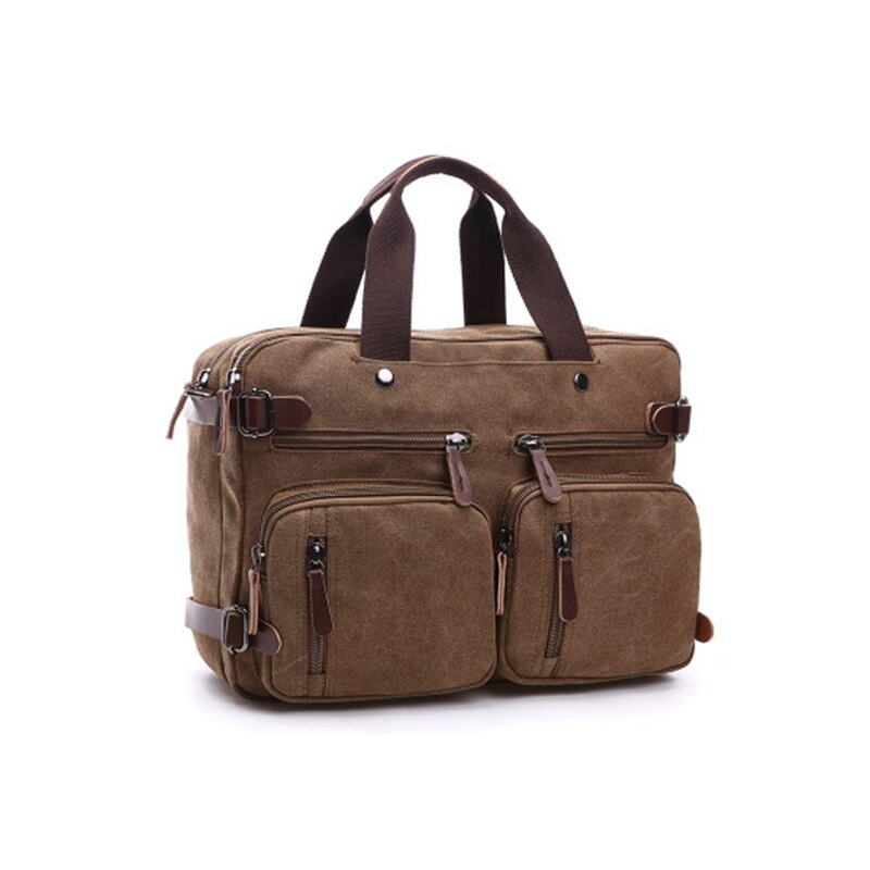 Casual canvas business aktetas multifunctionele handtas herenrugzak schoudertas crossbody 17 inch laptop ipad reiskoffer