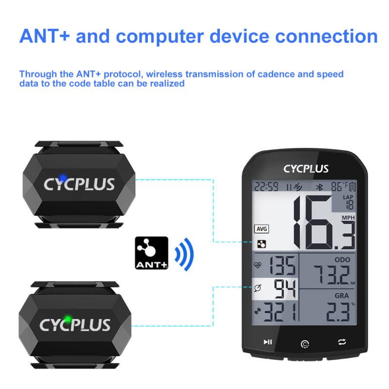 CYCPLUS Intelligent Speed Cadence M2 Bike GPS Computer Cycling Speedometer Bluetooth ANT+ Wireless Speed Cadence Sensor