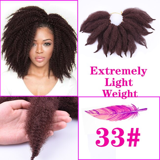 Tresses Afro Marley synthétiques souples 8 ''| Extensions de tresses au Crochet, tresses crépues en Fiber de haute température pour femmes: # 33 / 6 Pcs/Lot
