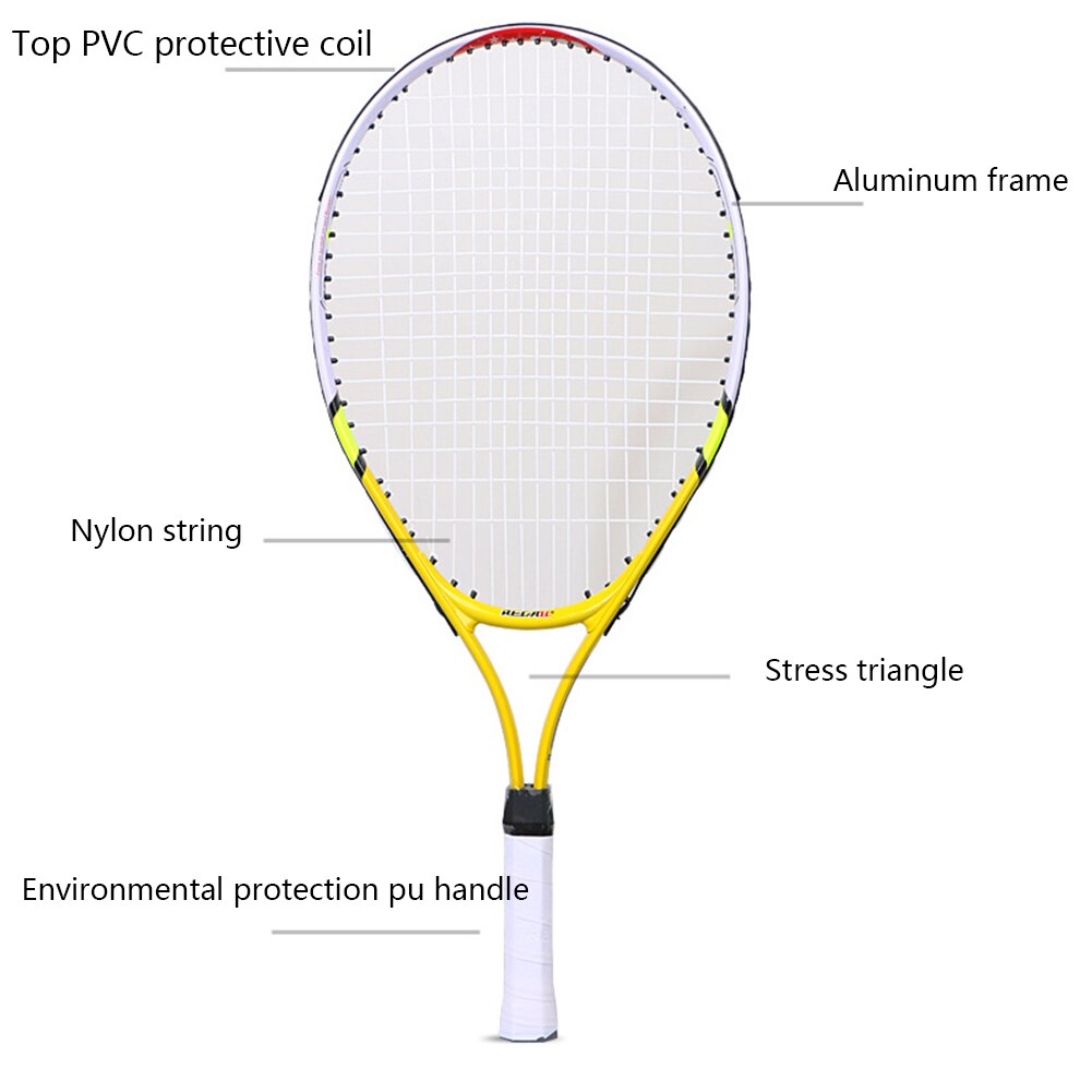 1Pc Outdoor Sport Aluminium Grip Beginner Tennisracket Tiener Training Stevige Kinderen Batting Beoefenen School Driehoekige