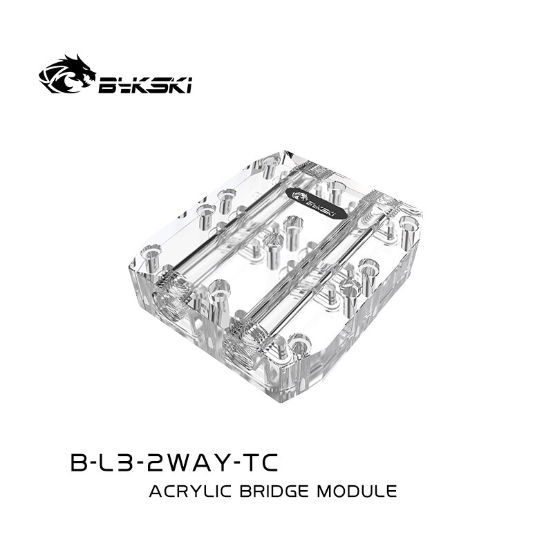 Bykski Gpu Actieve Backplate Bridging Module Voor Vga Water Blok Multi Videokaart Acryl Connectors B-L3-2WAY-TC