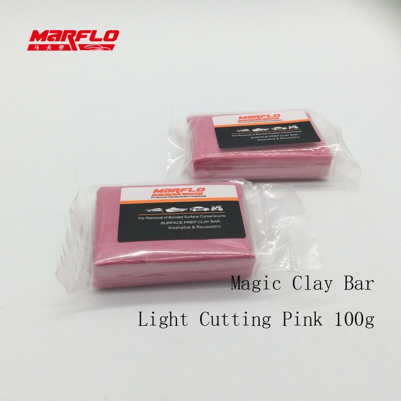 Marflo 5pcs/lot Magic Clay Bar Light Cutting Grade Pink 200g Auto Car Paint Care Cleaning Detailing Washing Before Car Styling