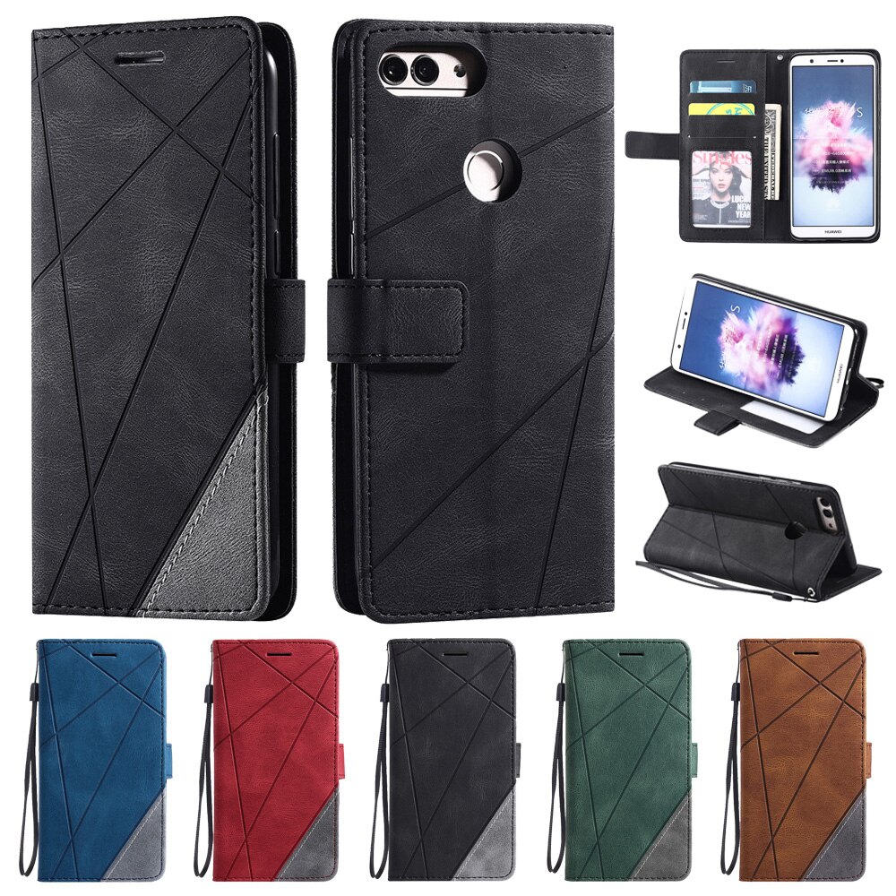 Huawei P Smart Case Leather Flip Case on For Fundas Huawei P Smart FIG-LX1 FIG-LA1 Phone Cover Retro Magnetic Wallet Cover Etui