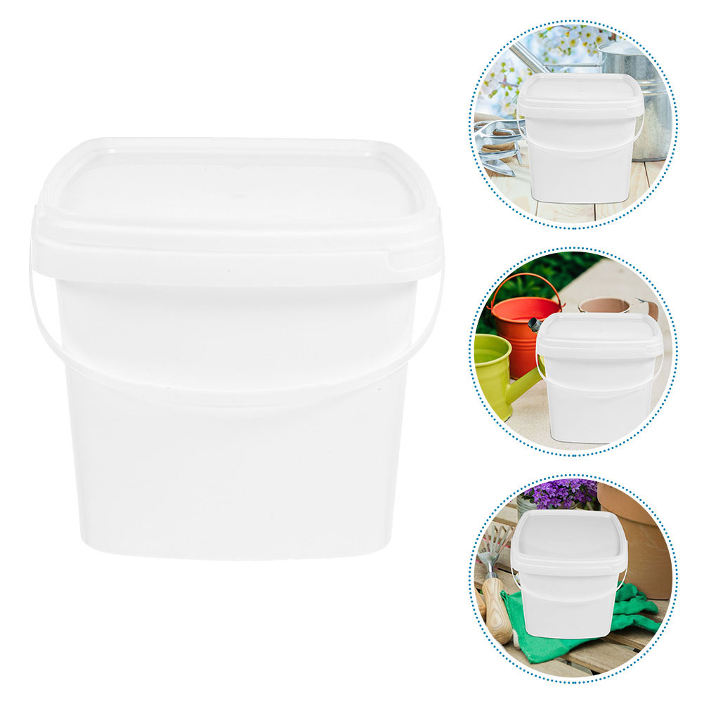 Plastic Bucket With Handle And Lid Reusable Water Bucket Container Portable Bucket Plastic Bucket Packaging Hand-Held Bucket