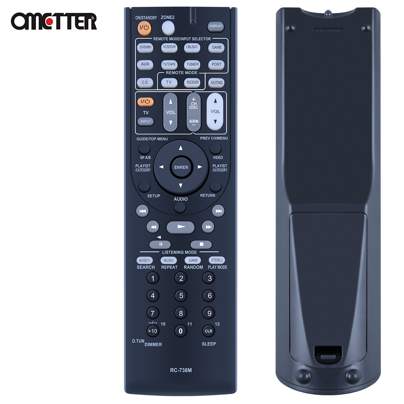 RC-738M For Onkyo AV Receiver Remote Control HT-RC160 HT-S7200 TX-SR607
