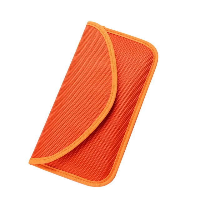 Anti Diefstal Autosleutel Protector Faraday Tas Gps Rfid Signal Blokkeren Bag Mobiele Telefoon Signaal Afscherming Pouch Anti Kopie Kaart houder: Orange