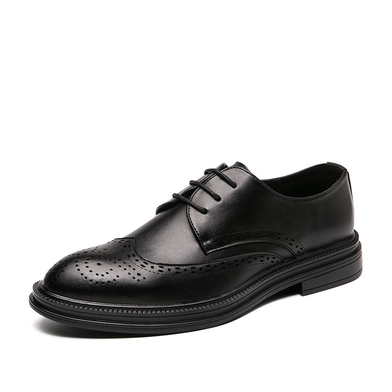 Valstone nowe markowe skórzane buty męskie wysokiej jakości modne eleganckie obuwie męskie klasyczne formalne na wesele społeczne męskie buty sukienka: czarny / 11.5