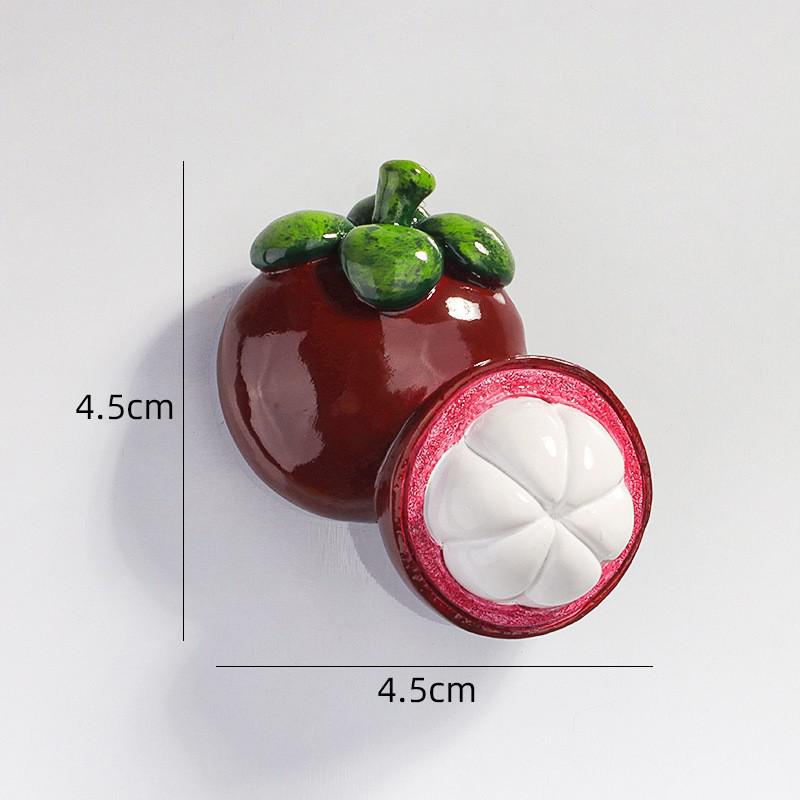 Imanes de nevera de frutas 3D, manzana Artificial, plátano, fresa, cereza, naranja, pegatina, decoración de puerta de nevera, imanes decorativos: Gris claro