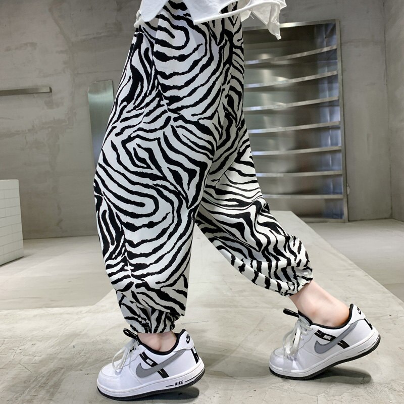 Pantalon Anti-moustique pour garçons, imprimé léopard, Sport décontracté, pantalon de survêtement ample et fin pour enfants, sarouel d&#39;été, 2022
