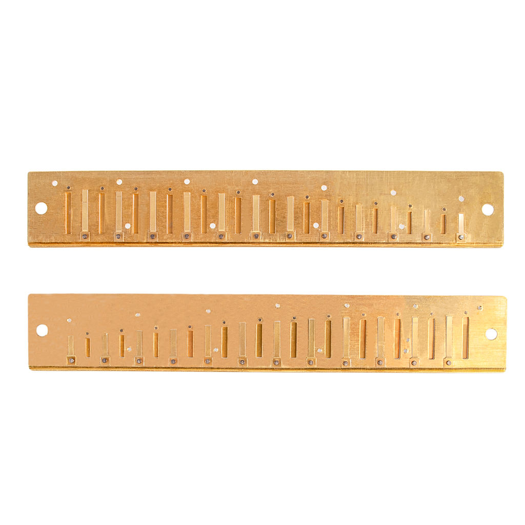 Harmonica Reed Plates 10/24 Reeds Brass Cover Plates Key C Tone