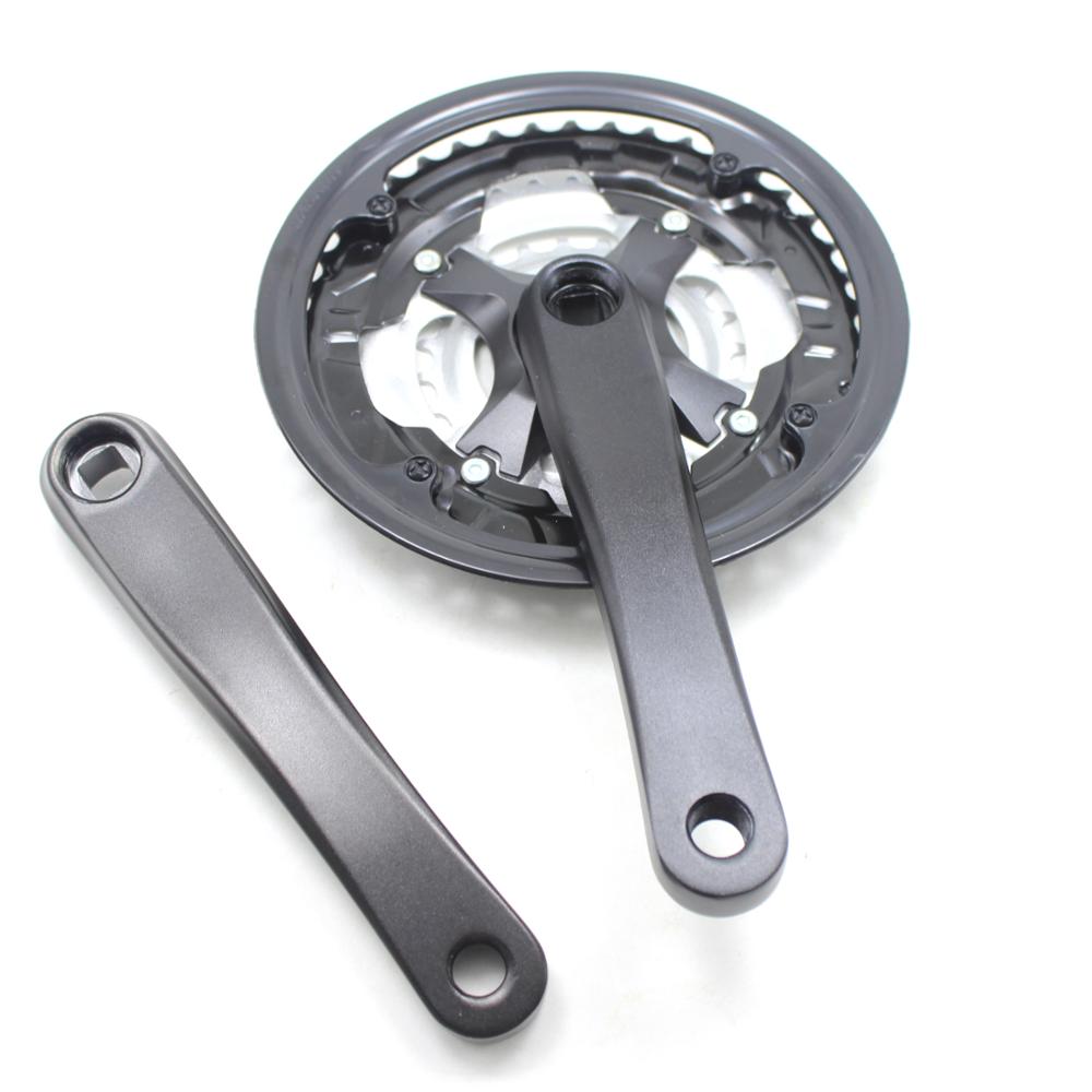 42-34-24T 7/8/9 velocidad platos y bielas de bicicleta de montaña velocidad variable biela de bicicleta set 170mm aleación de aluminio manivela cuadrado agujero piñón bicicleta parte: black-silver