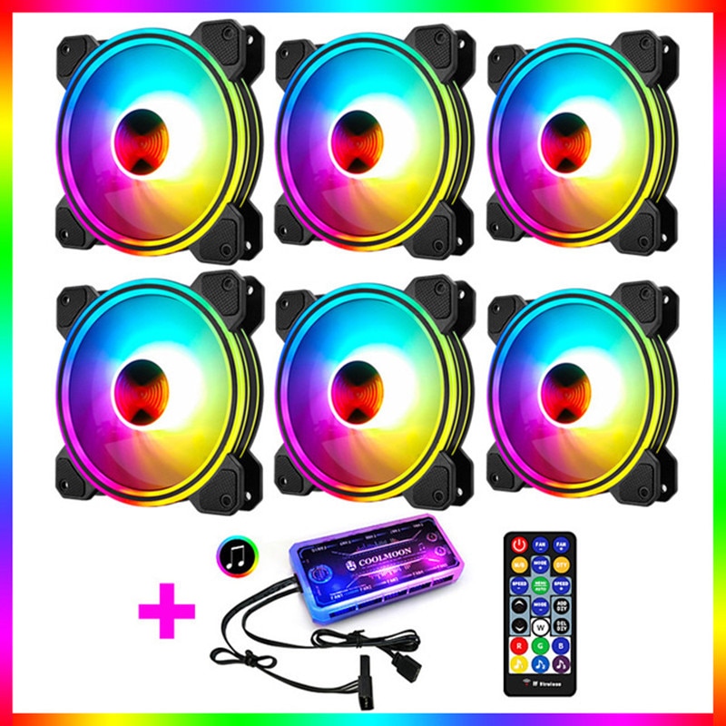 COOLMOON light X 12cm chassis fan RGB multi-layer luminous mute LED desktop chassis cooling fan