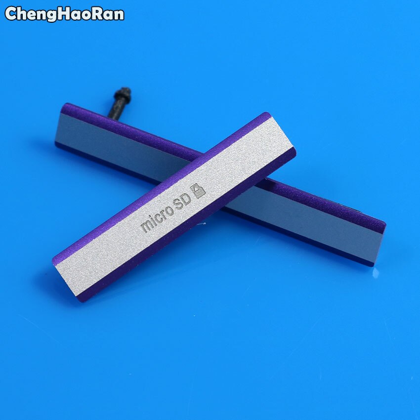 Chenghaoran micro sd usb + sim-kortslot støvstikdæksel opladningsport til sony xperia  z2 d6503 l50w d6502 d6543 støvdæksel: Lilla