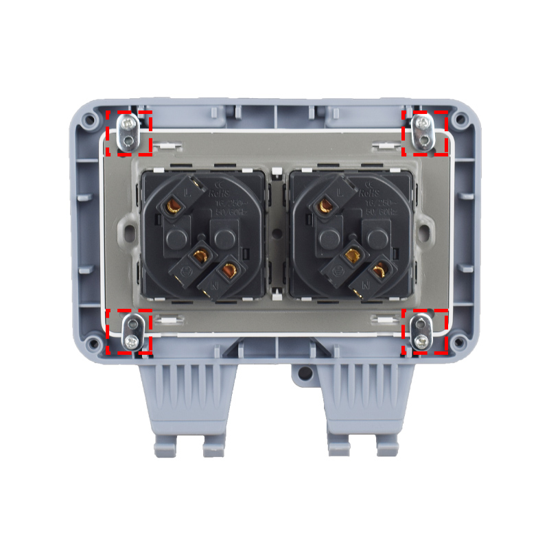 Enchufe IP66 de 220v, enchufe exterior impermeable de Corea, enchufes eléctricos e interruptor de pared, adaptador europeo múltiple de la UE, alimentación para el baño