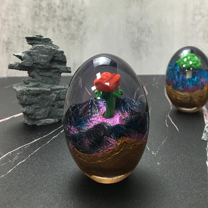 Crystal world Dragon Egg Ornamental Collection Decor Dinosaur Egg Statue Resin starry sky Egg Minerale Gemstone Home Decoration