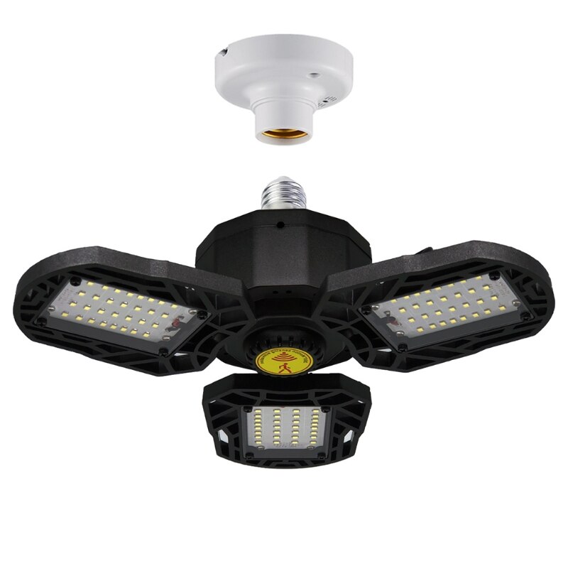 Led Garage Licht 60W Vervormbare Led Garage Plafondlamp Met 3 Verstelbare Paneel