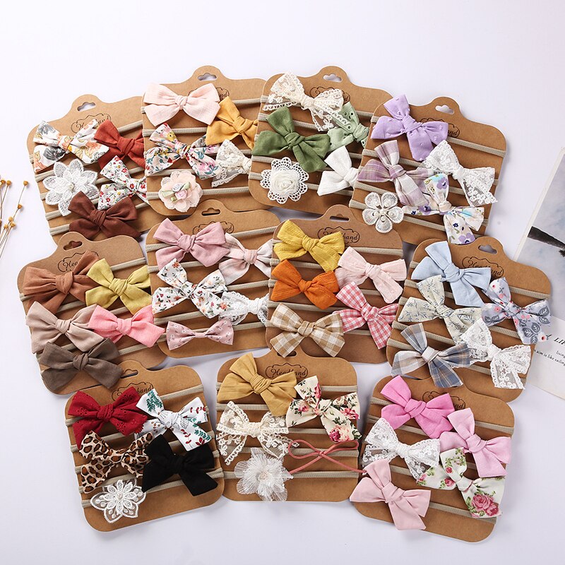 Pinzas para el pelo de bebé, accesorios de para niños, horquillas de lunares, ganchos florales, 5 unids/set por Set