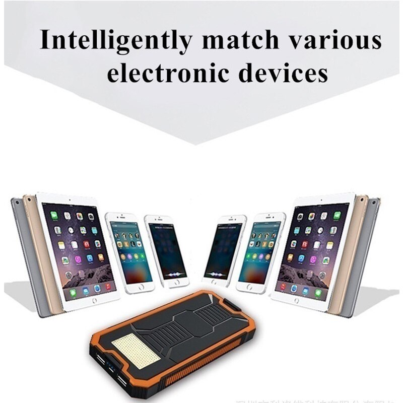 80000Mahsolar Opladen Power Bank Snel Opladen Externe Batterij Oplader Outdoor Waterdichte Power Bank