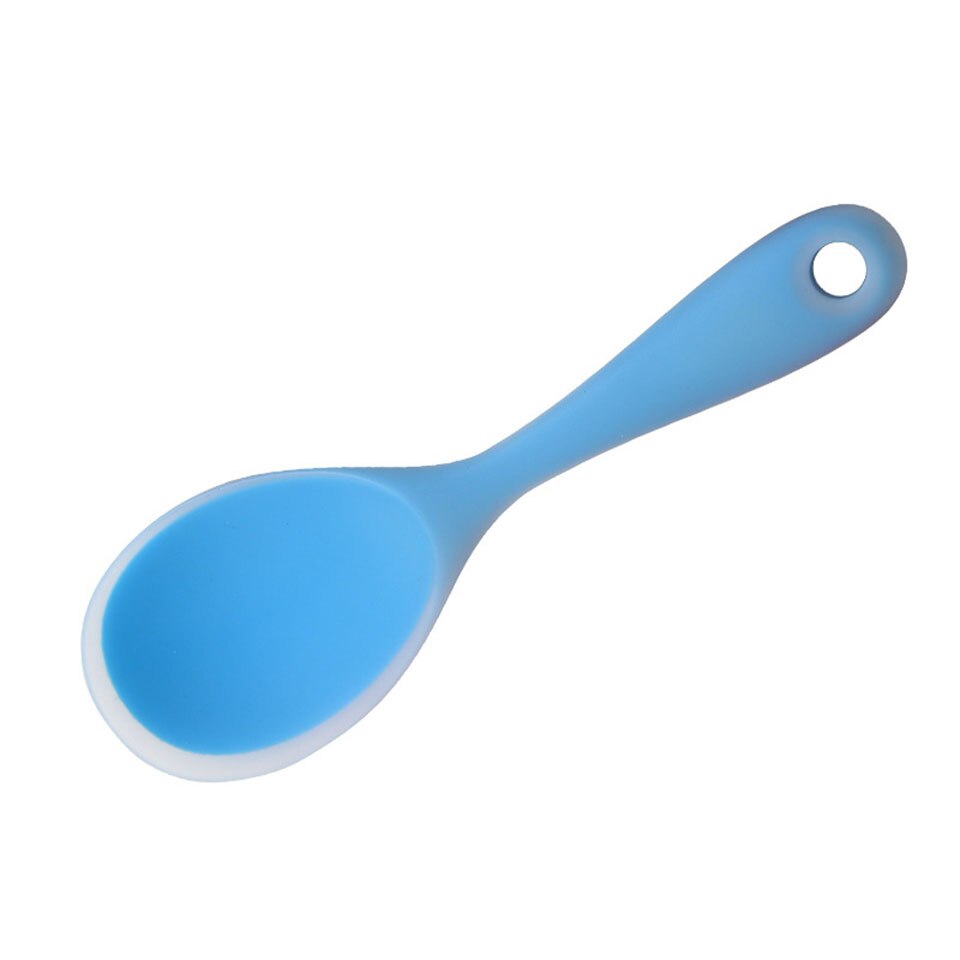 Cuchara de silicona ecológica para arroz, paleta, cuchara de servicio de comida para patatas y arroz, antiadherente, resistente al calor: Blue