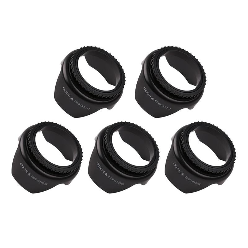 Lente de cámara Hood tornillo de montaje en forma de flor Lens Hood sombra luz escudo parasol Protector 52mm/55mm/58mm/62mm/67mm