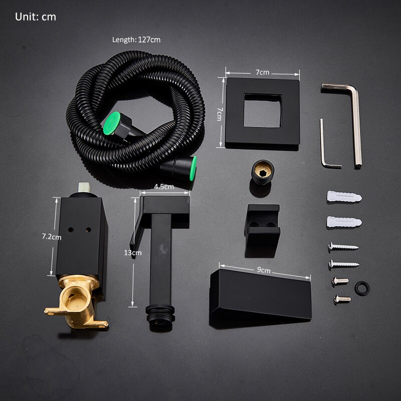 Quyanre Matte Black Bidet Shower Faucet Solid Brass Bidet Faucet Muslim Ducha Higienica Cold Water Mixer Tap Toilet Faucets