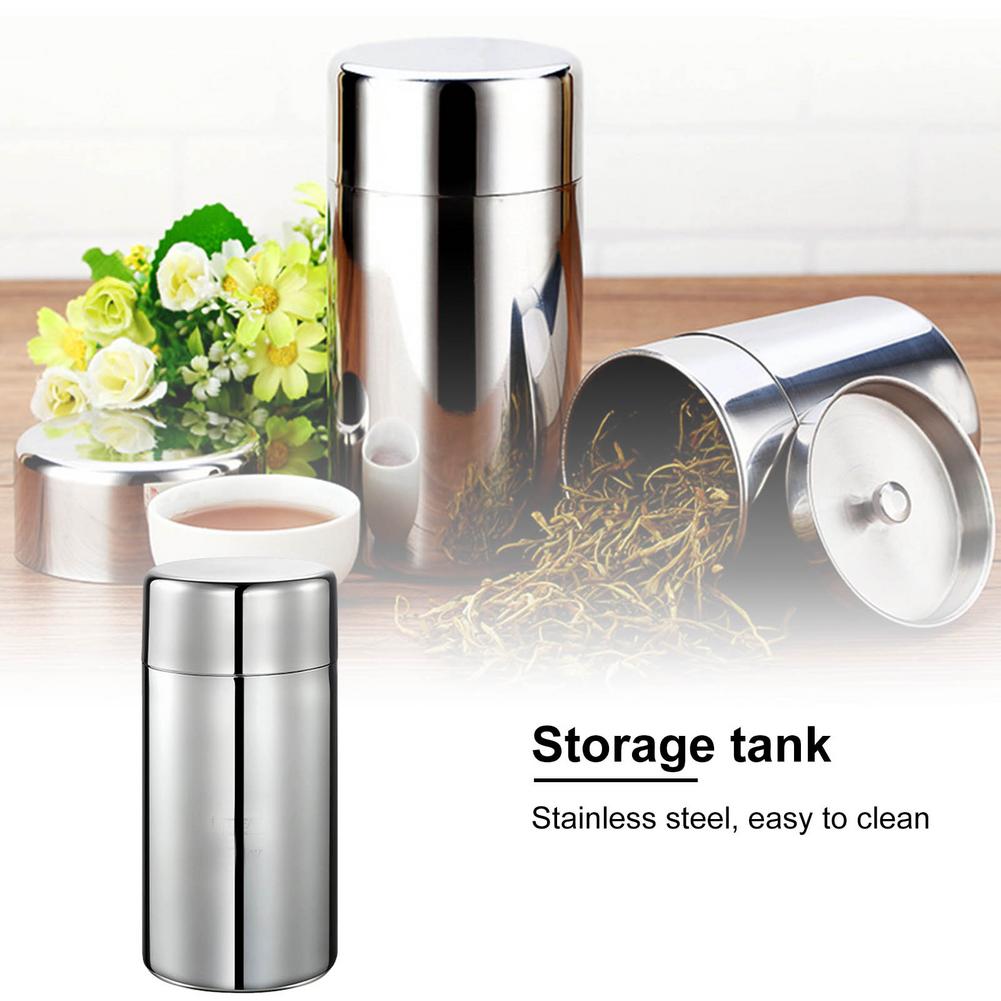 Tea Pot Canister Tin Container With Airtight Lid For Loose Tea 100% Brand 304 Stainless Steel Double-layer Sealing 400 500ml