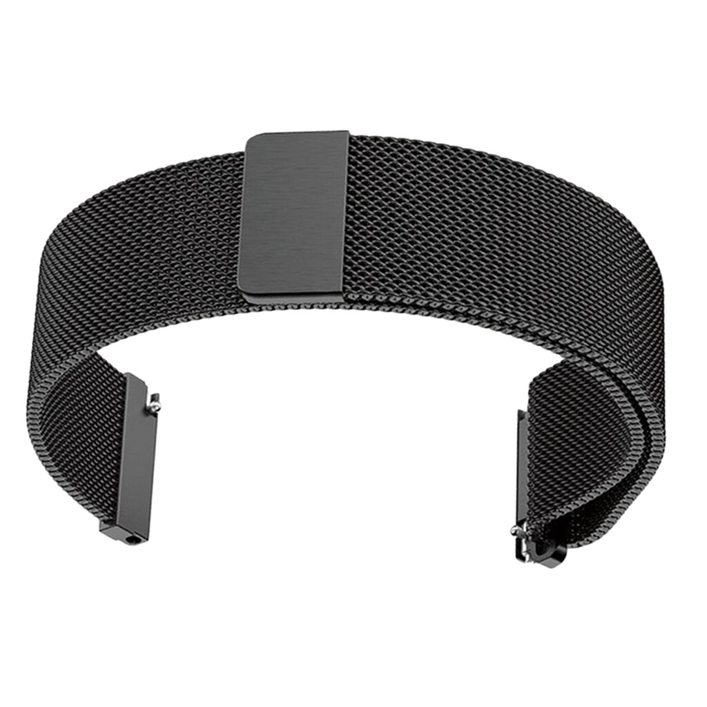 Magnetisk lukning urrem mesh rustfrit stål bælte metal urrem sort: 16mm