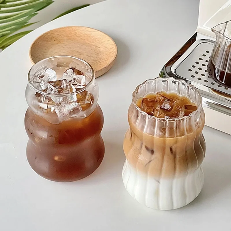 Taza de cristal Ins creativa, vaso resistente al calor, té transparente, jugo, leche, café, vasos de agua para el hogar, vasos de cóctel y cerveza