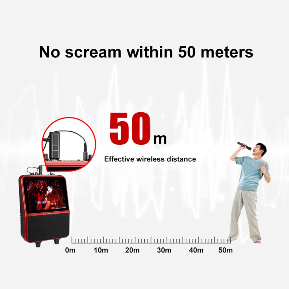UHF-micrófono inalámbrico de mano para Karaoke, dispositivo con receptor USB, 3,5mm, 6,35mm
