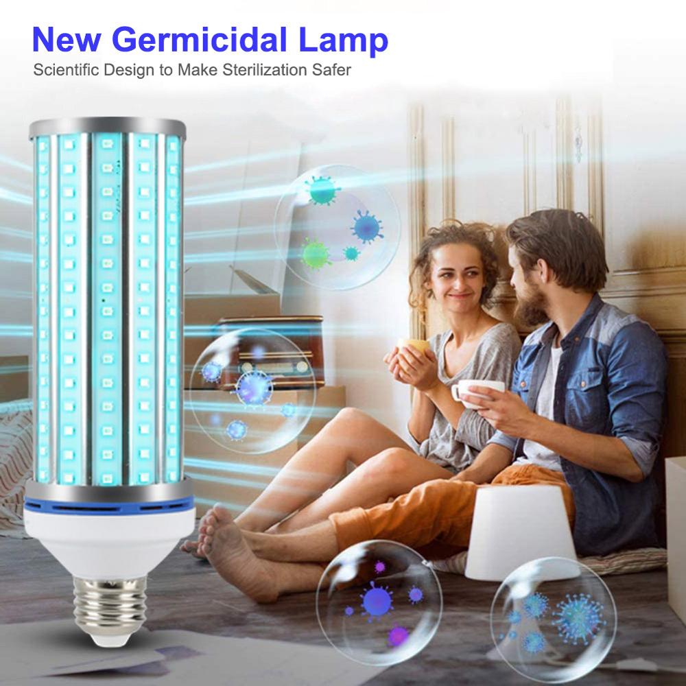 60W UV Disinfection Lamp E27 Led UVC Light Bulb Germicidal Lamp sterilizer LED Lights Home Clean Air Kill Bakteries Światła