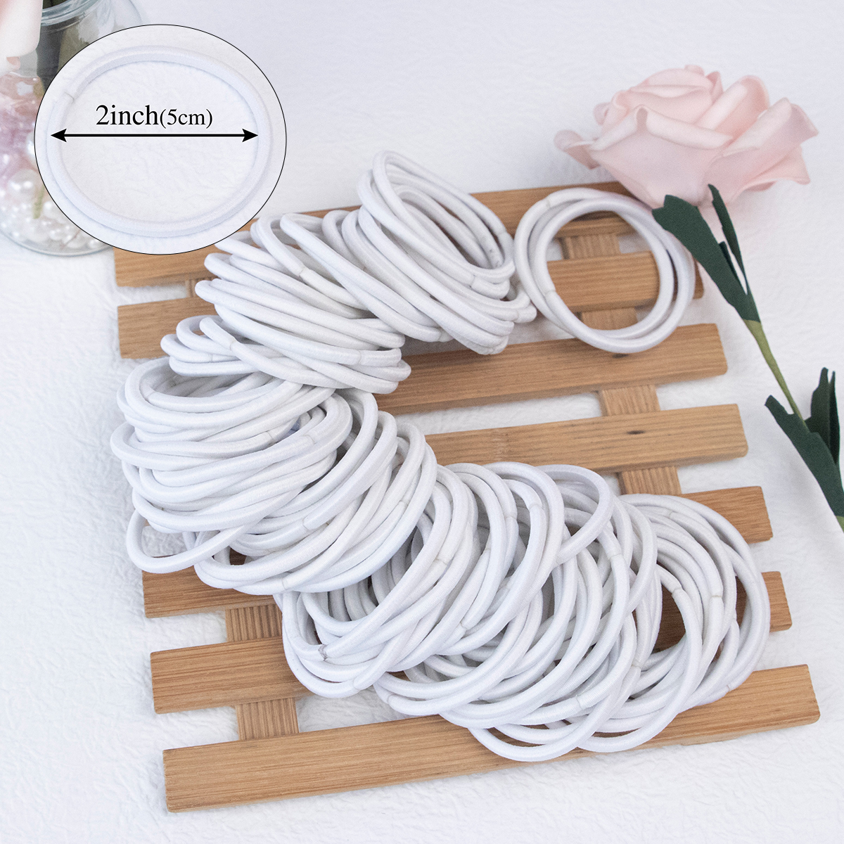20/50/100cs Donne Ragazze Elastici per Capelli Legame per Capelli Corde Elastiche Hairband coda di Cavallo Titolari Fasce Scrunchies: S / Colore rosa