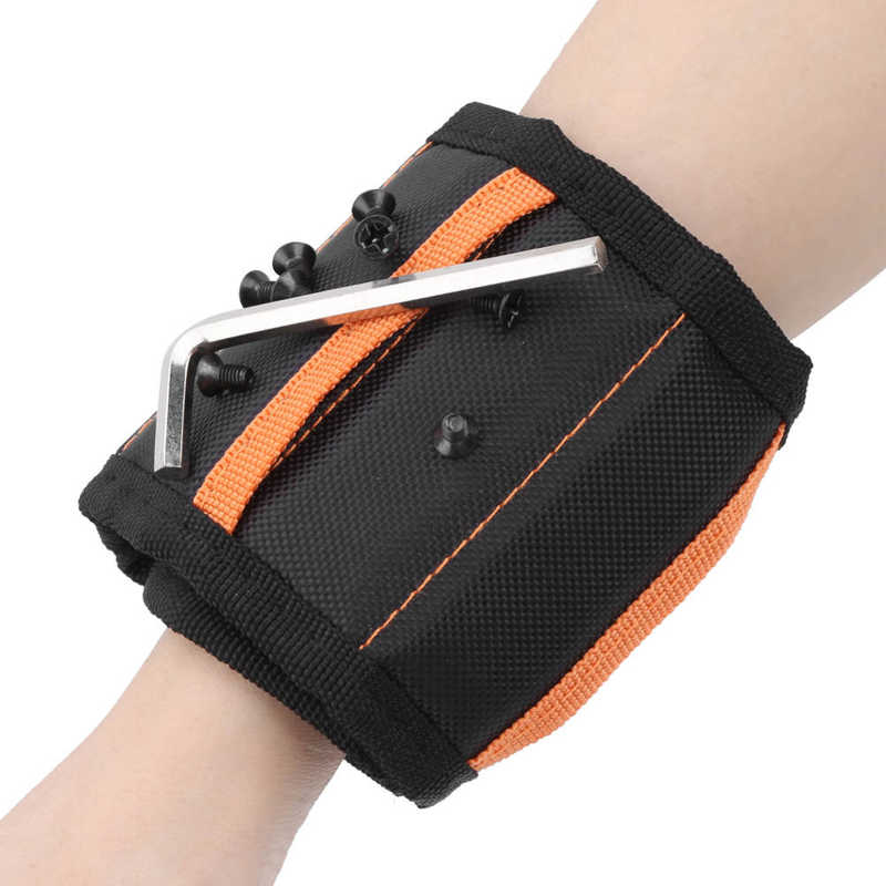 Tool Wristband Pocket Style Five Row Magnetic Wristband Multi‑function Portable Wrist Tool Magnets Nylon Magnetic Wrist